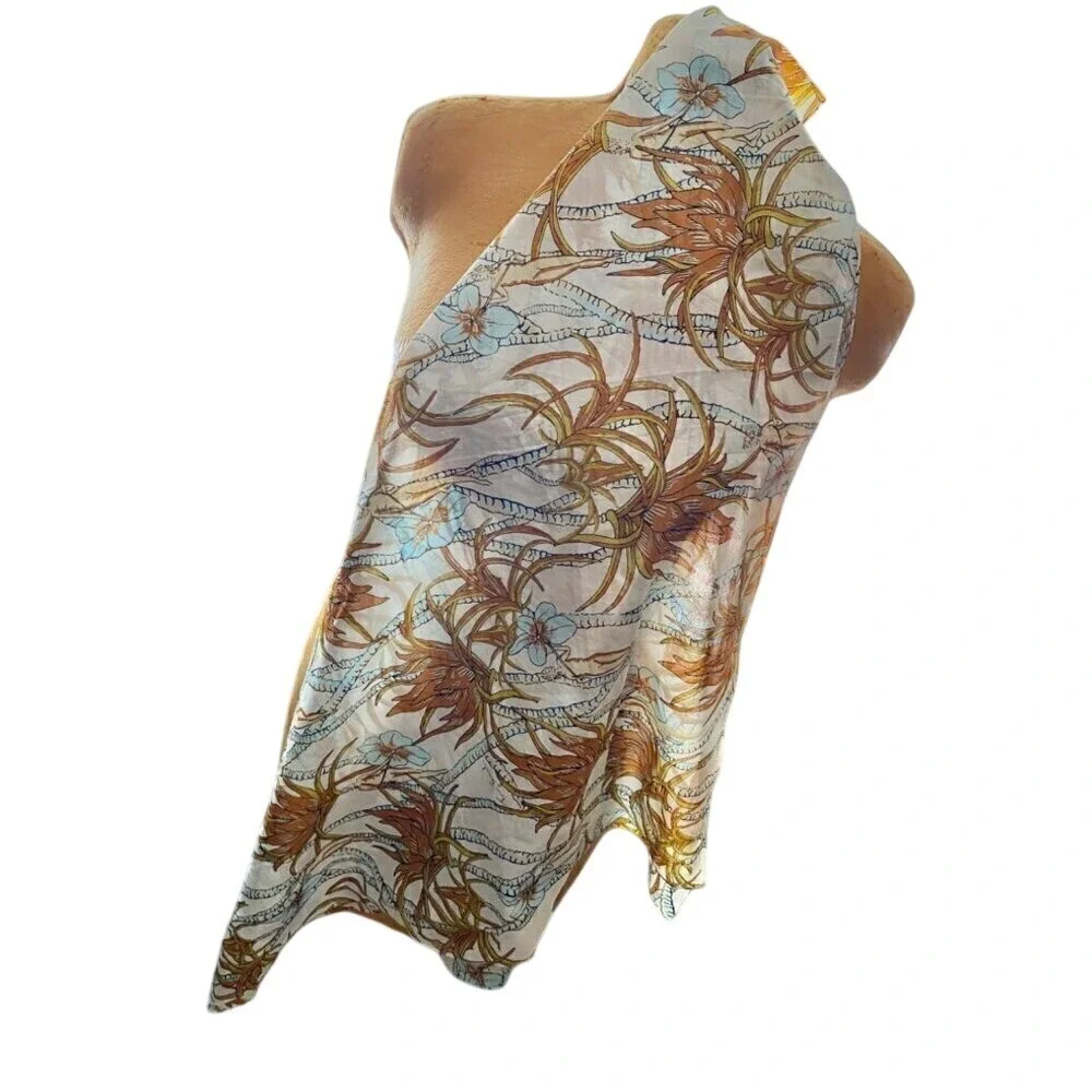 tory burch climbing‎ palms square scarf cotton 36